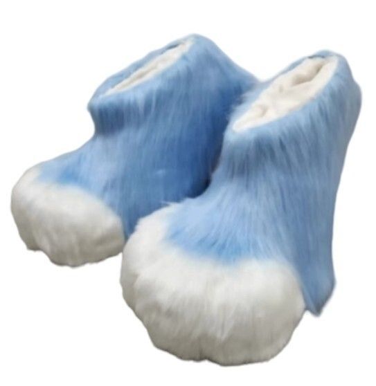 着ぐるみ ケモノ足 猫の足 ライトブルー フリーサイズ ケモノ脚 ファー