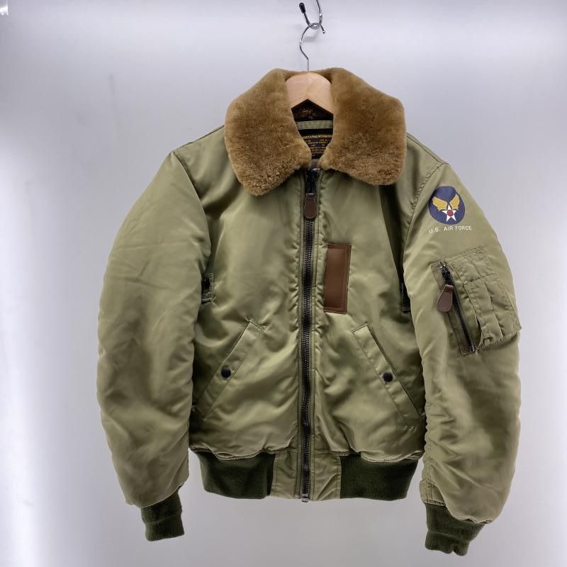 中古】HOUSTON B-15B フライトジャケット オリーブ サイズ38