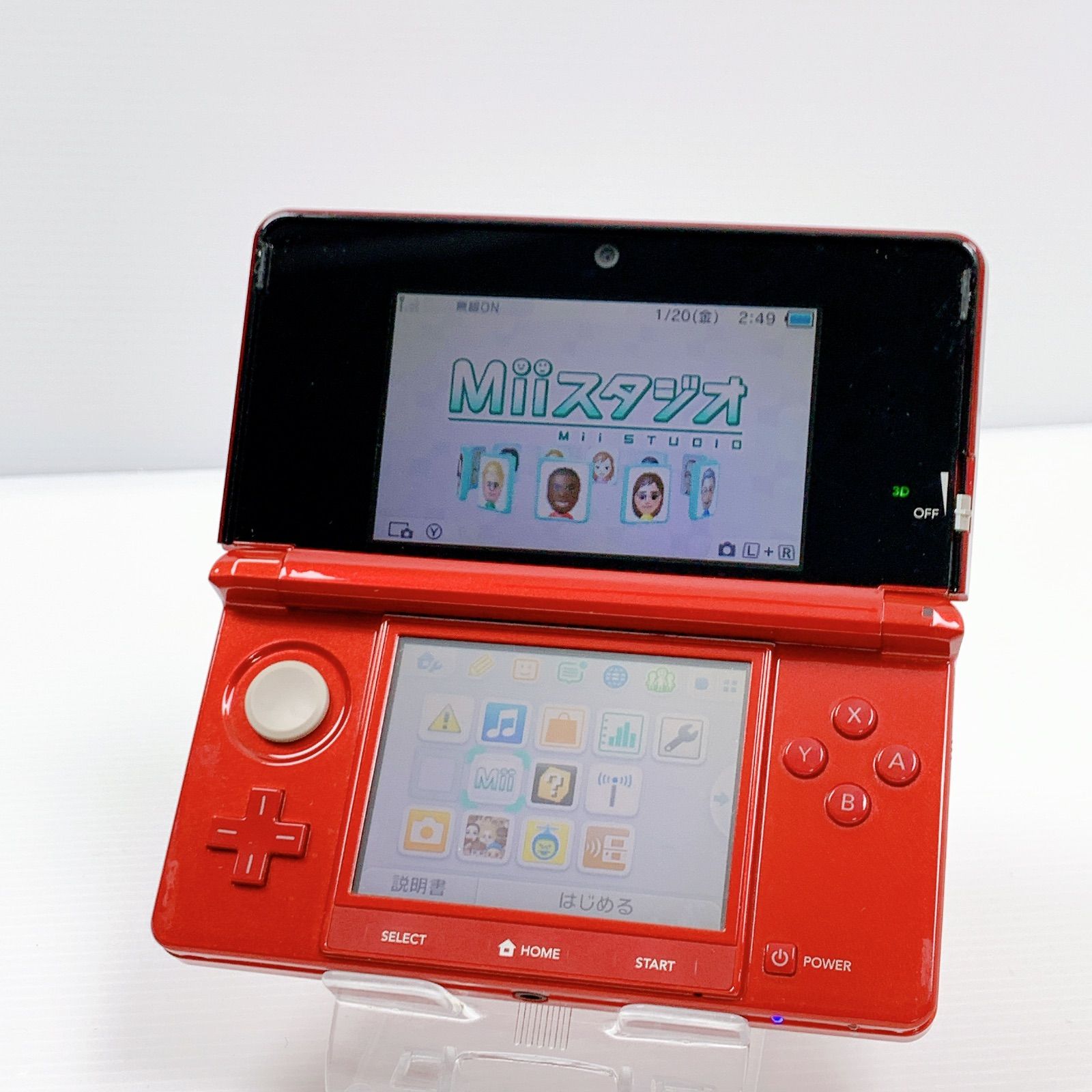 美品 ニンテンドー 3DS フレアレッド CTR-001 すぐ遊べるセット 動作 