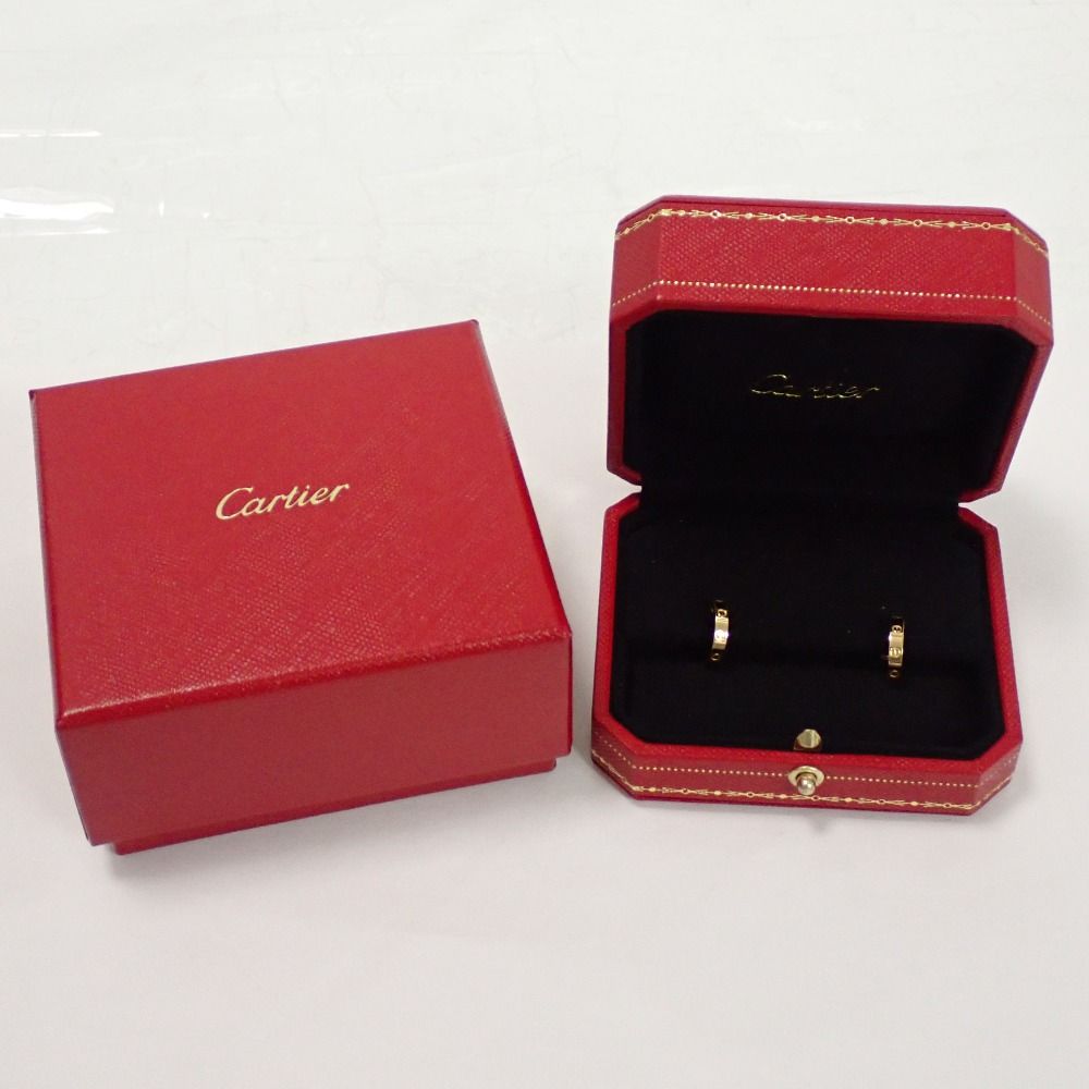 Th998033 カルティエ ピアス LOVE ミニラブ フープ イヤリング スモールモデル K18YG レディース CARTIER