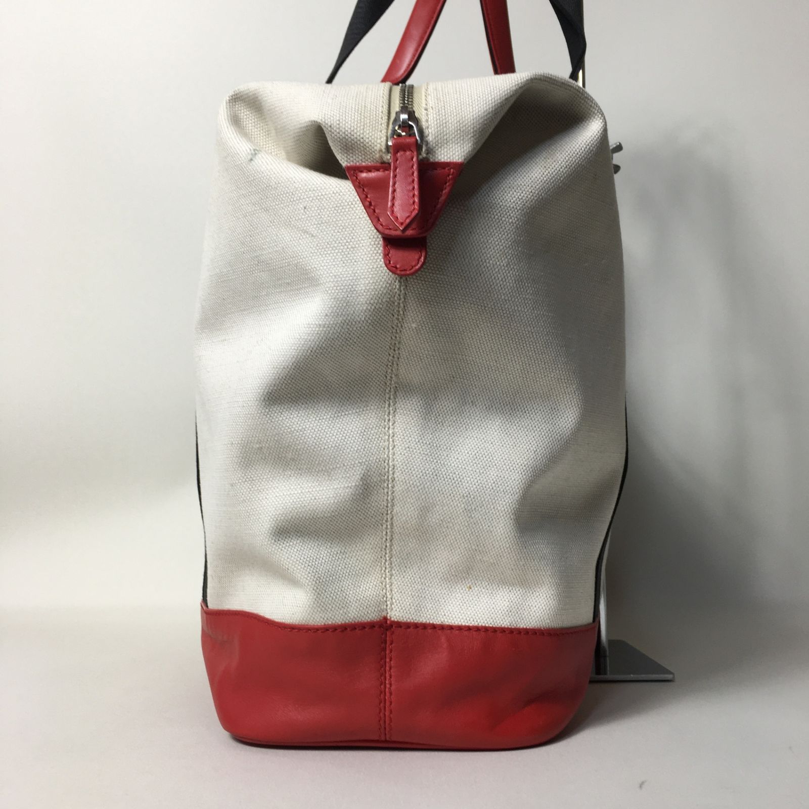 2507-14｜バレンシアガ トートバッグ キャンバス レザー レッド 2507-14｜バレンシアガ トートバッグ キャンバス レザー レッド