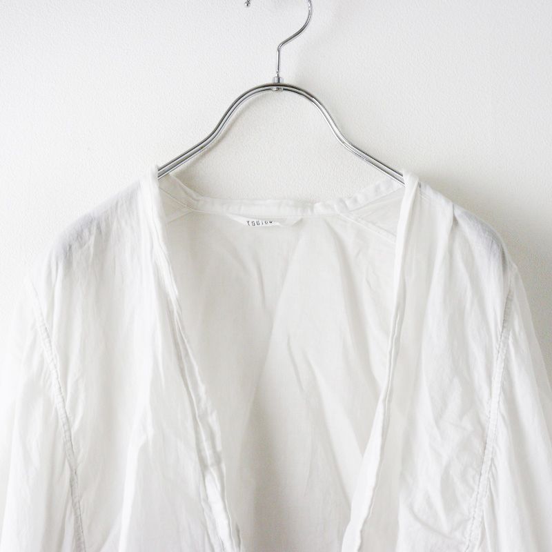 トゥジュー TOUJOURS コットンカシュクールギャザーブラウス F  
