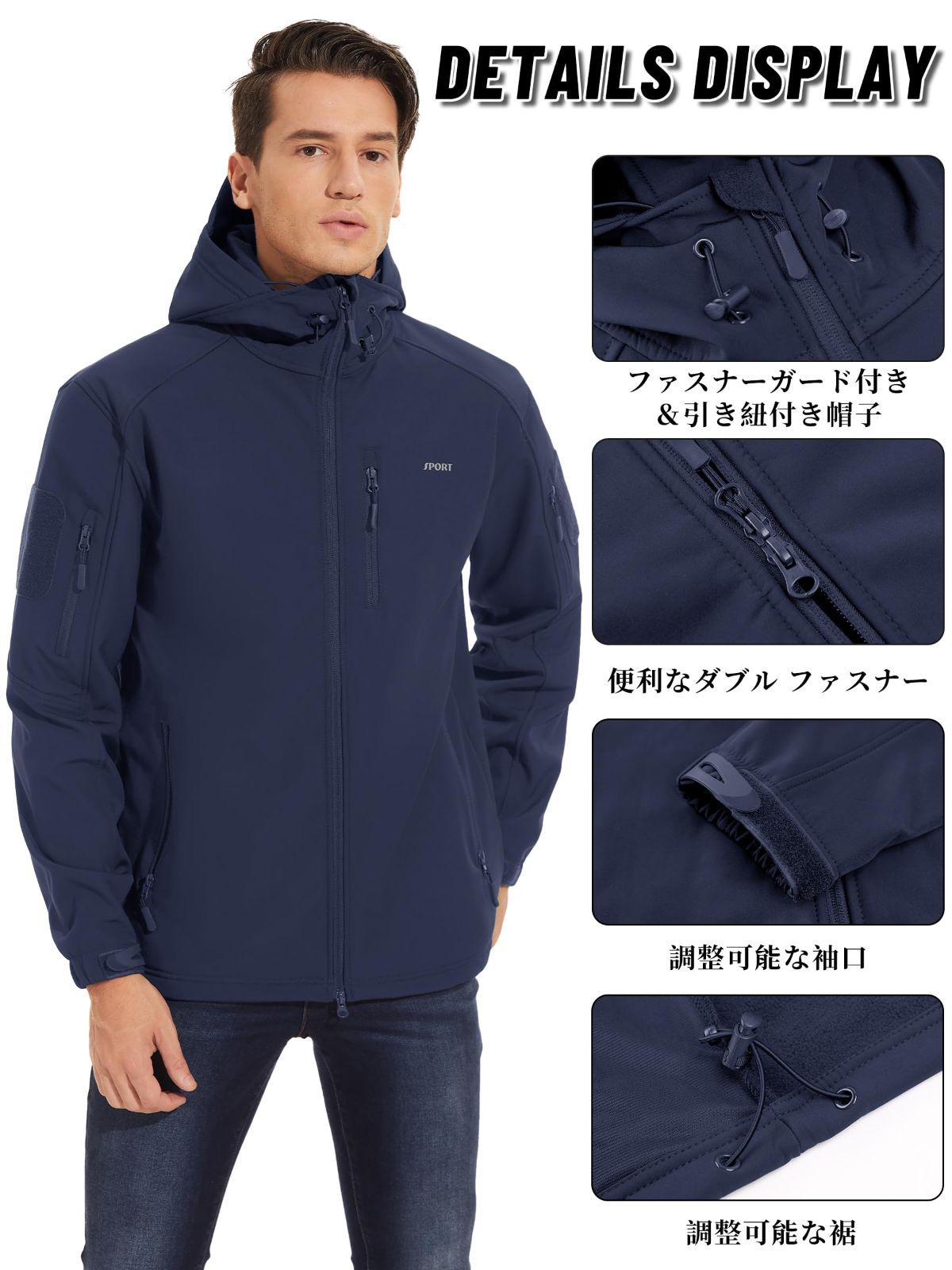 [KEFITEVD] ソフトシェルジャケット メンズ 防寒 防風 マウンテンパー KEFITEVD] ソフトシェルジャケット メンズ 防寒 防風 マウンテン