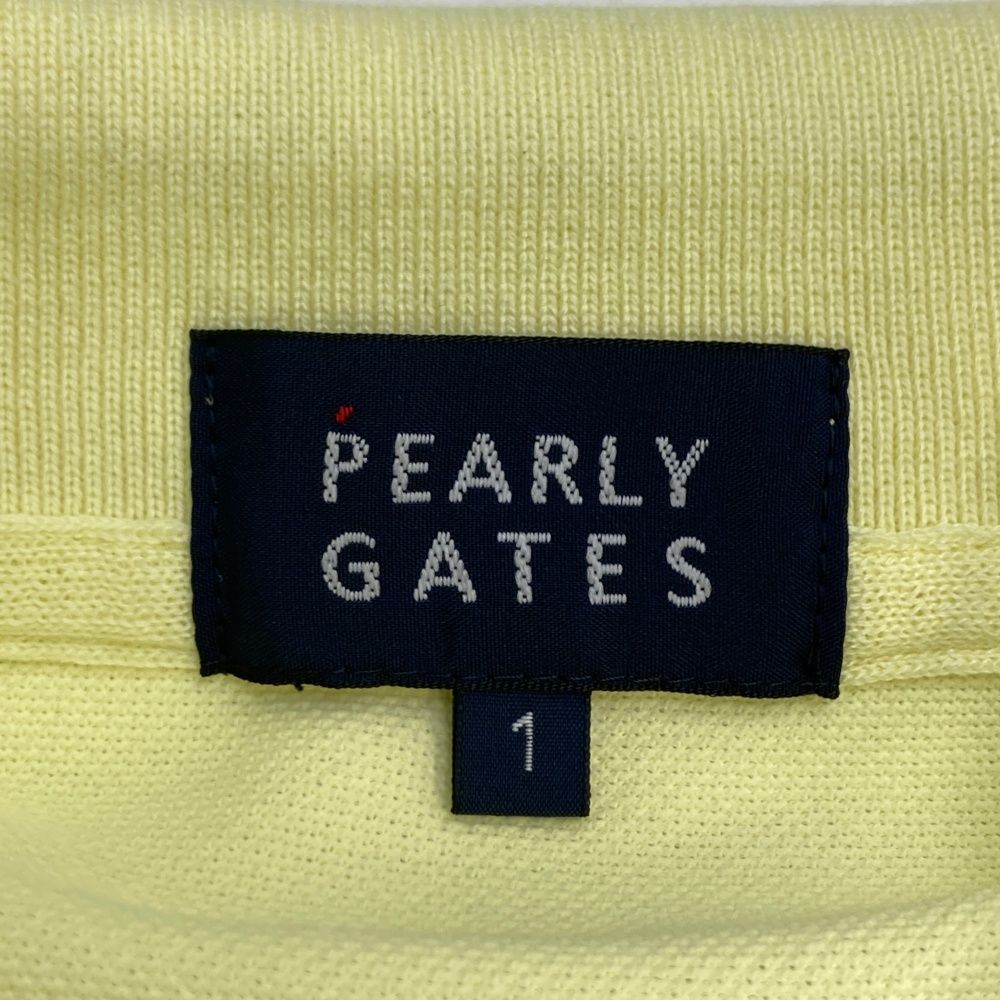サイズ：1 PEARLY GATES パーリーゲイツ  ラバーロゴ 半袖ポロシャツ  イエロー系 [240101497876] ゴルフウェア レディース ストスト サイズ：1 PEARLY GATES パーリーゲイツ ラバーロゴ 半袖