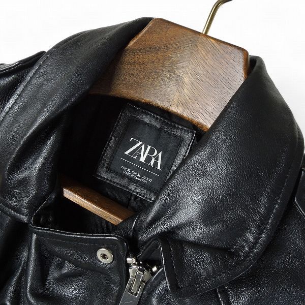 ザラ シープレザーライダースジャケット