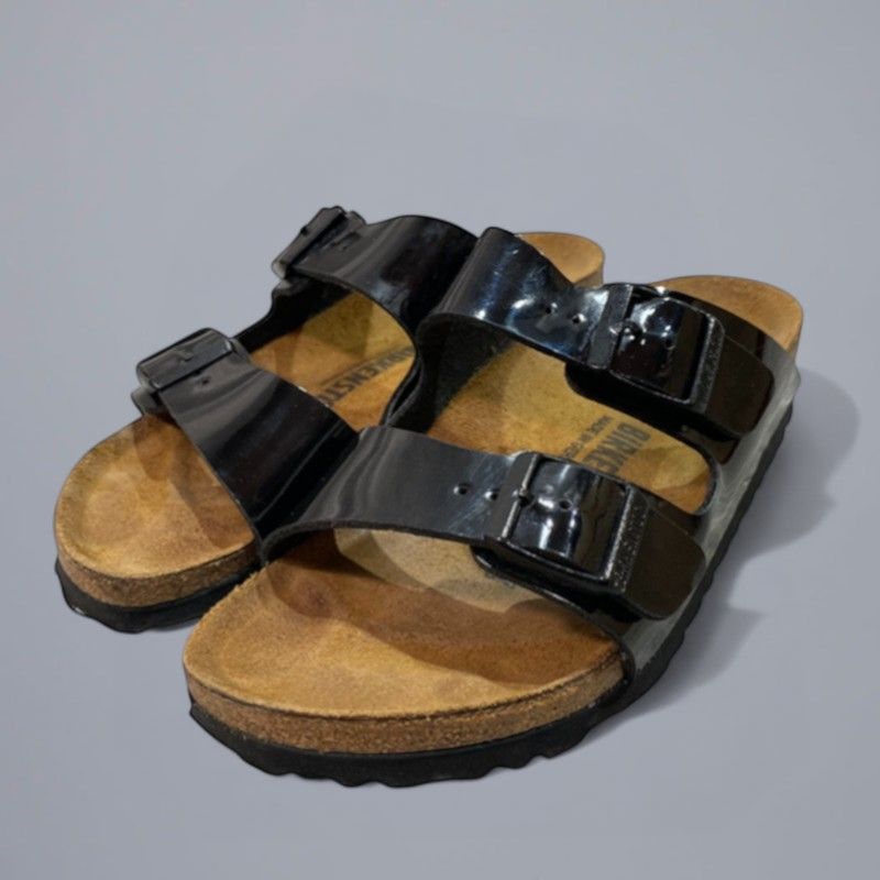 BIRKENSTOCK ビルケンシュトック エナメル サンダル 36 ブラック KT60 