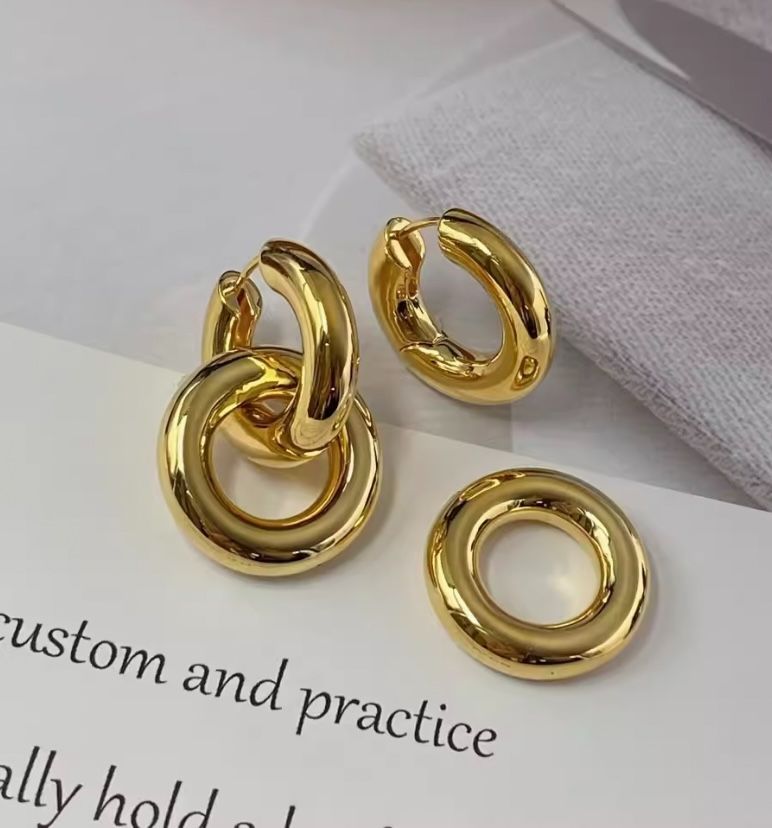 K18YG イエローゴールド フープピアス バンブー 竹 リングピアス 18K