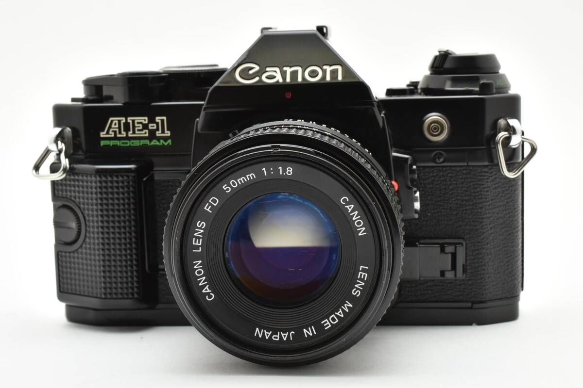 整備済み 上 キャノン Canon AE 1 PROGRAM ボディ ブラック FD 50 mm f 8 シャッター鳴きなし L 55 6553