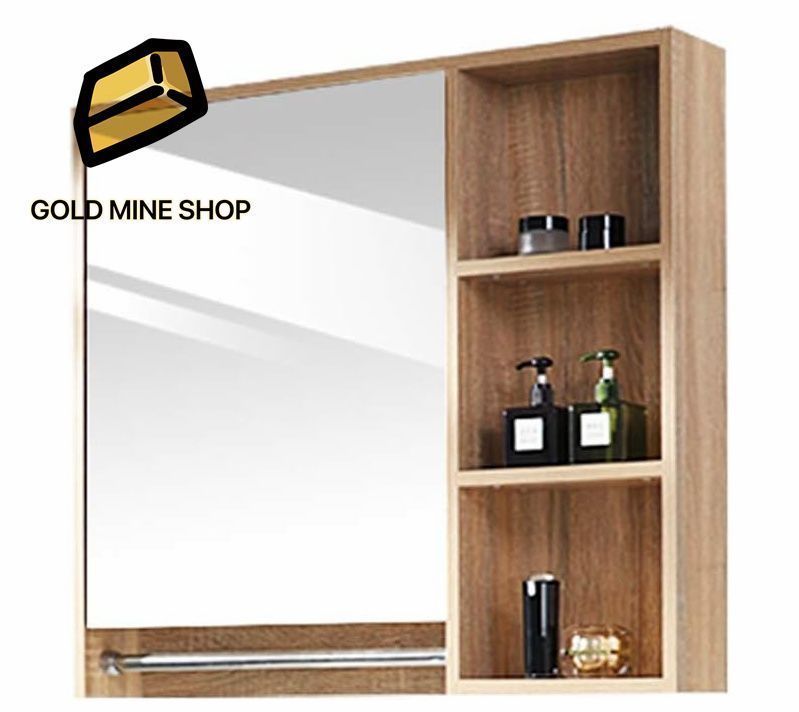 洗面化粧台 ミラーキャビネット おしゃれ バスルーム防水キャビネット ミラーウォールマウント 壁掛け鏡 ウォールミラー 壁掛けミラー 壁飾り鏡 浴室化粧鏡 木製 60x70cm