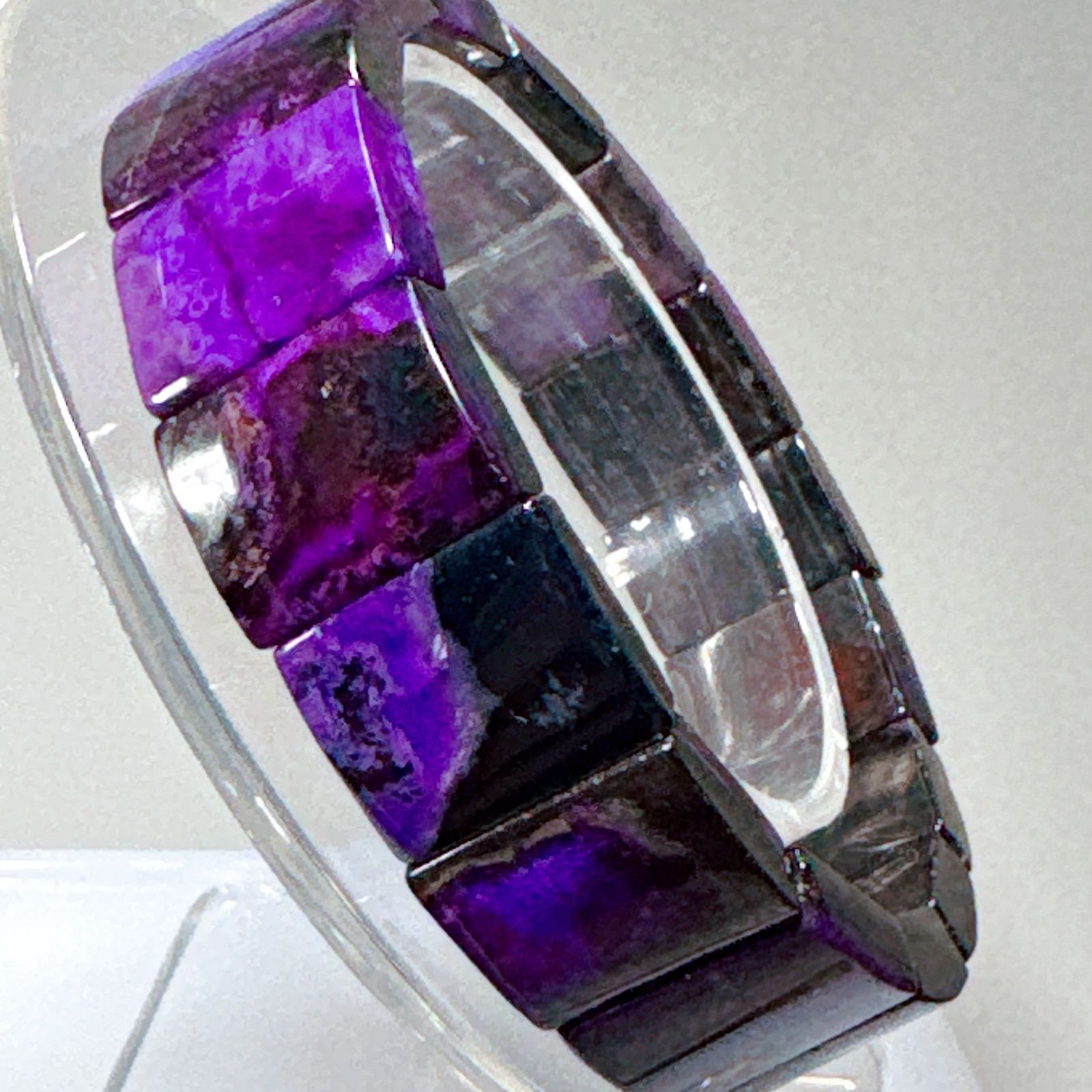 限定販売 上天然スギライトバングルブレスレット スギライトブレスレットNO24-576 100％ 本物保証!