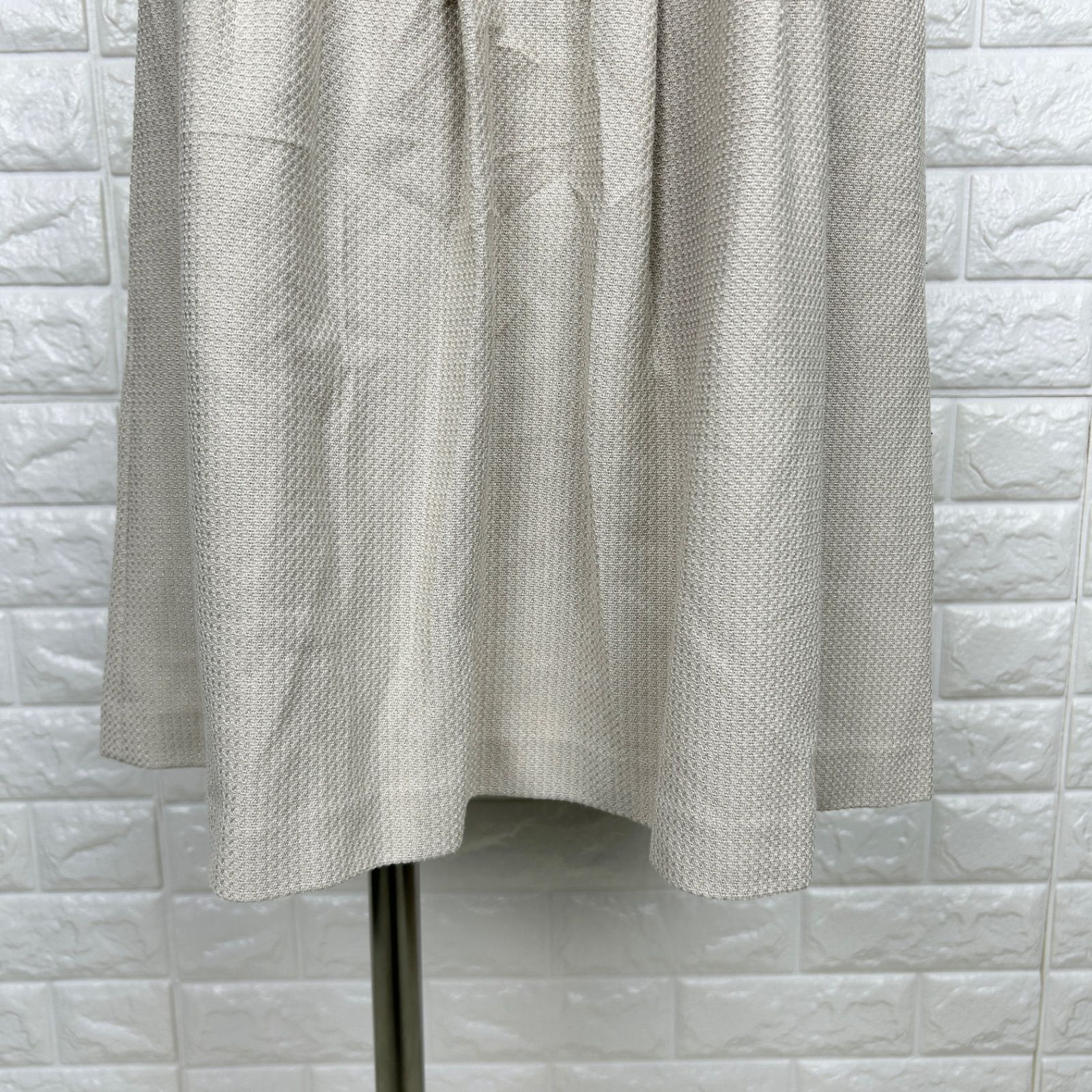 ANAYI アナイ 38 フレアスカート ベージュ ジャカード 日本製 上品