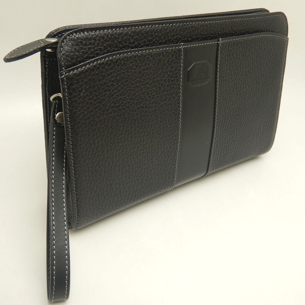 BURBERRY バーバリー セカンドバッグ クラッチ レザー ブラック メンズ