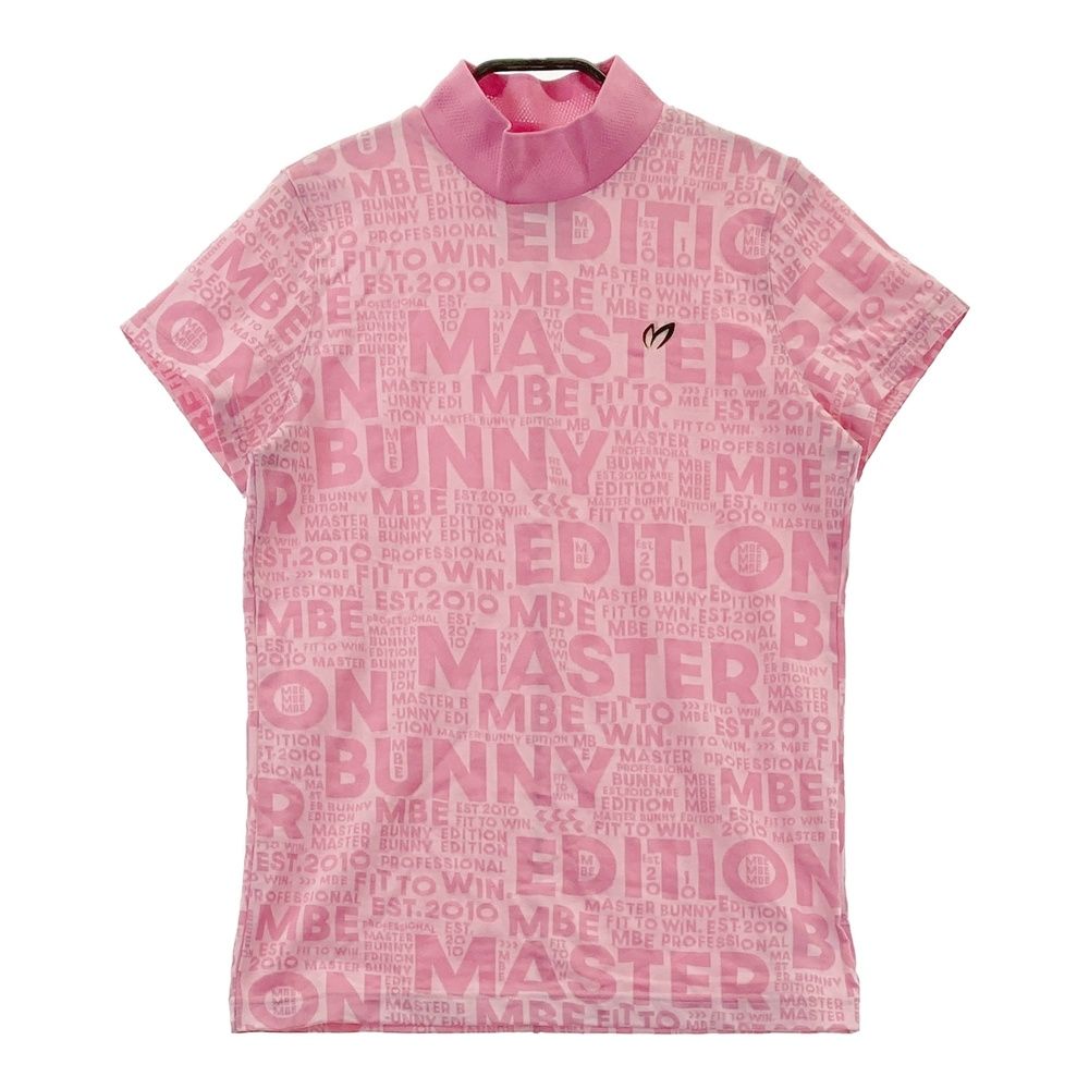 サイズ 0 MASTER BUNNY EDITION マスターバニーエディション 2025年モデル ハイネック 半袖Tシャツ ロゴ柄 ピンク系 240101471864 ゴルフウェア レディース ストスト