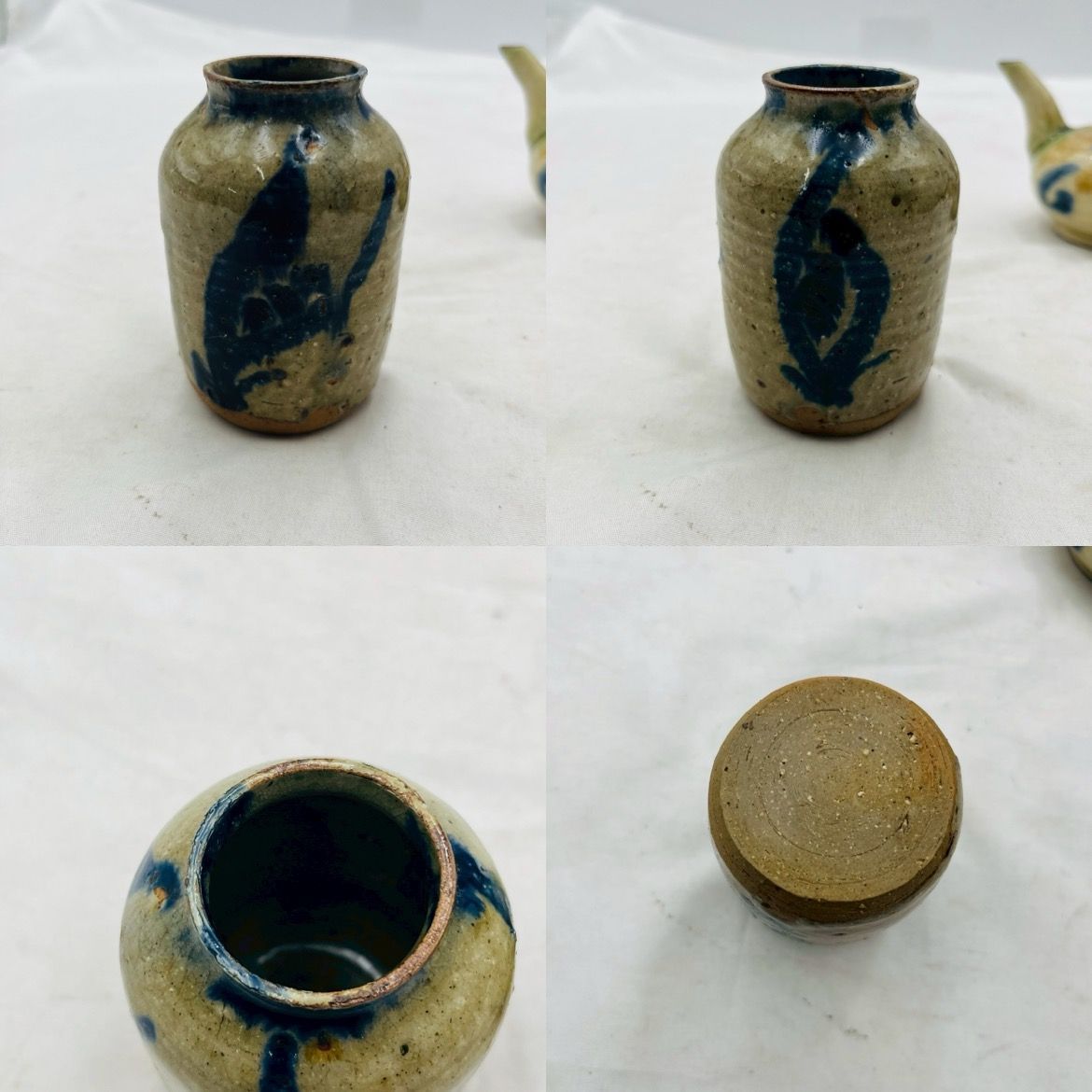 上作品❗】沖縄の焼物 琉球壺屋焼 作家物 シーサー飾り 練込文