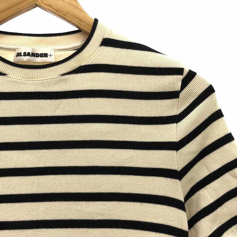 JIL SANDER+ / ジルサンダープラス | バックロゴ ボーダー Tシャツ カットソー | S | エクリュ/ブラック | レディース -  メルカリ