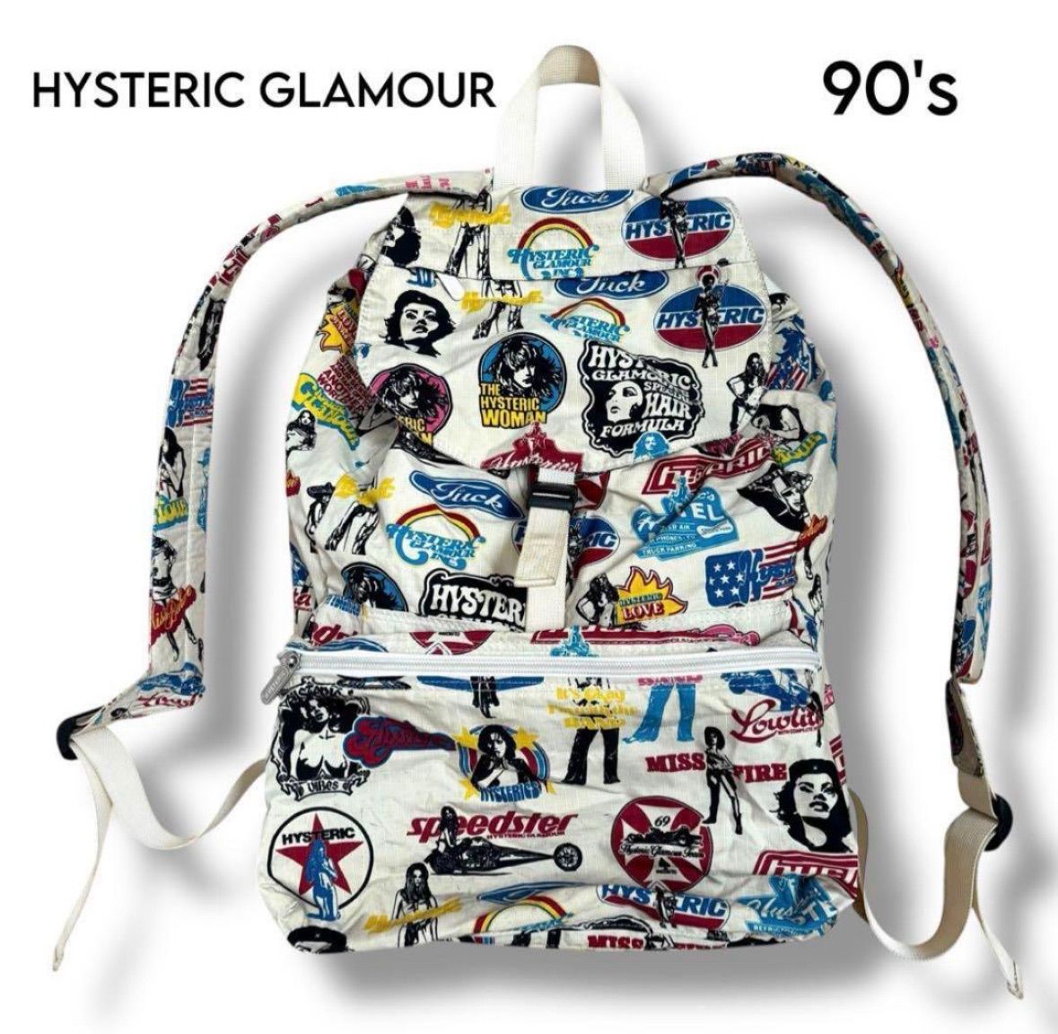 数回着用　総柄　リュック　ヒステリックグラマー HYSTERIC GLAMOUR】90's 総柄リュック - メルカリ