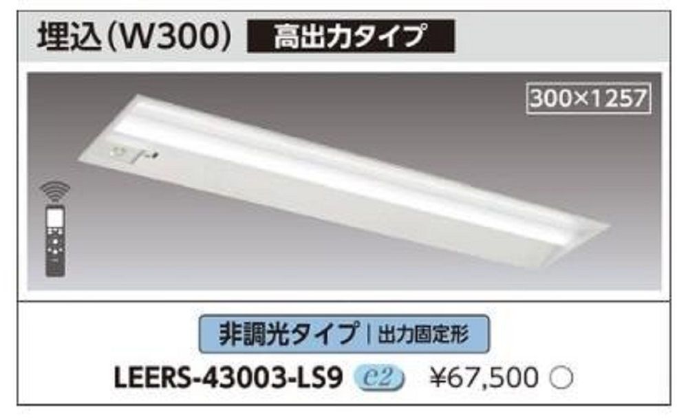 LEDベースライト 電池内蔵形 昼白色 器具本体 LEDバー別売り LEERS-43003-LS9