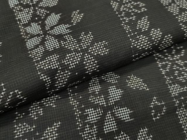 平和屋着物○本場大島紬 9マルキ 泥染め 地紙風景草木文 永長