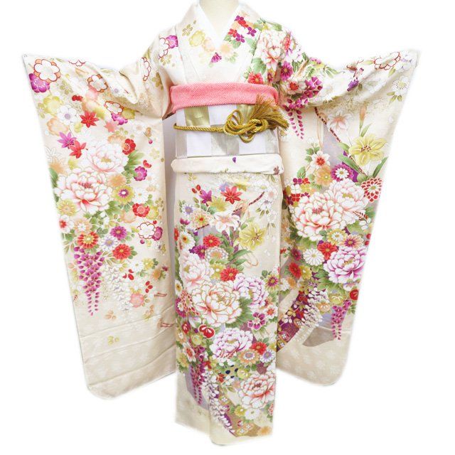 412ag61□七五三 七歳 女児 着物&袋帯 金彩 刺繍 鶴□状態良好 412ag61□七五三 七歳 女児 着物&袋帯 金彩 刺繍 鶴□状態良好 七五三