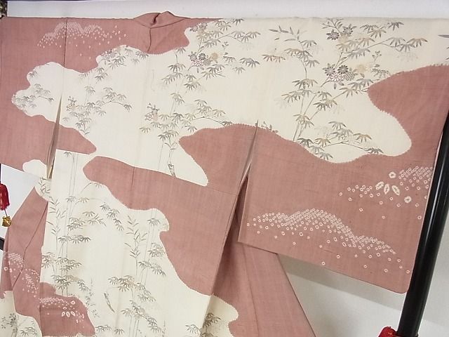 平和屋本店■極上　染織の名門　しょうざん 　生紬　訪問着　絞り　雲取り草花文　正絹　逸品　KAAA1402kk4 平和屋本店□極上 染織の名門 しょうざん 生紬 訪問着 絞り 雲取り草花