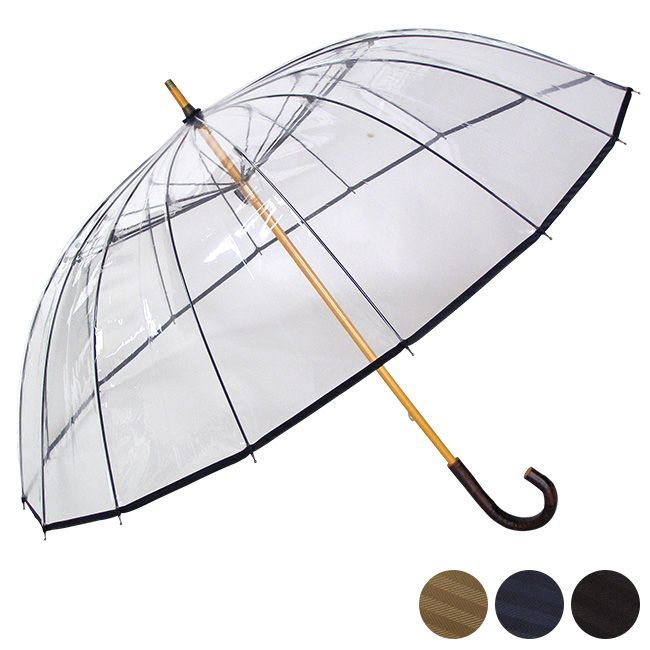 佐川急便配送 朽葉 かてーる16桜 透明 傘 メンズ 紳士 ホワイトローズ 大きい ビニール傘 透明傘 風に強い長傘 男性用 かさ ブランド 雨傘 丈夫 頑丈 グラスファイバー 16本骨 65 cm 男性 ジャンプ傘 選挙 強風に強い