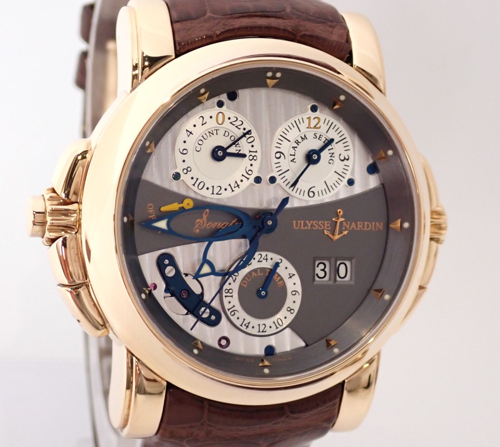 磨き済美品 ULYSSE NARDIN(ユリスナルダン) ソナタ 666-88 PG/革 磨き済美品 ULYSSE NARDIN(ユリスナルダン) ソナタ 666-88 PG/革