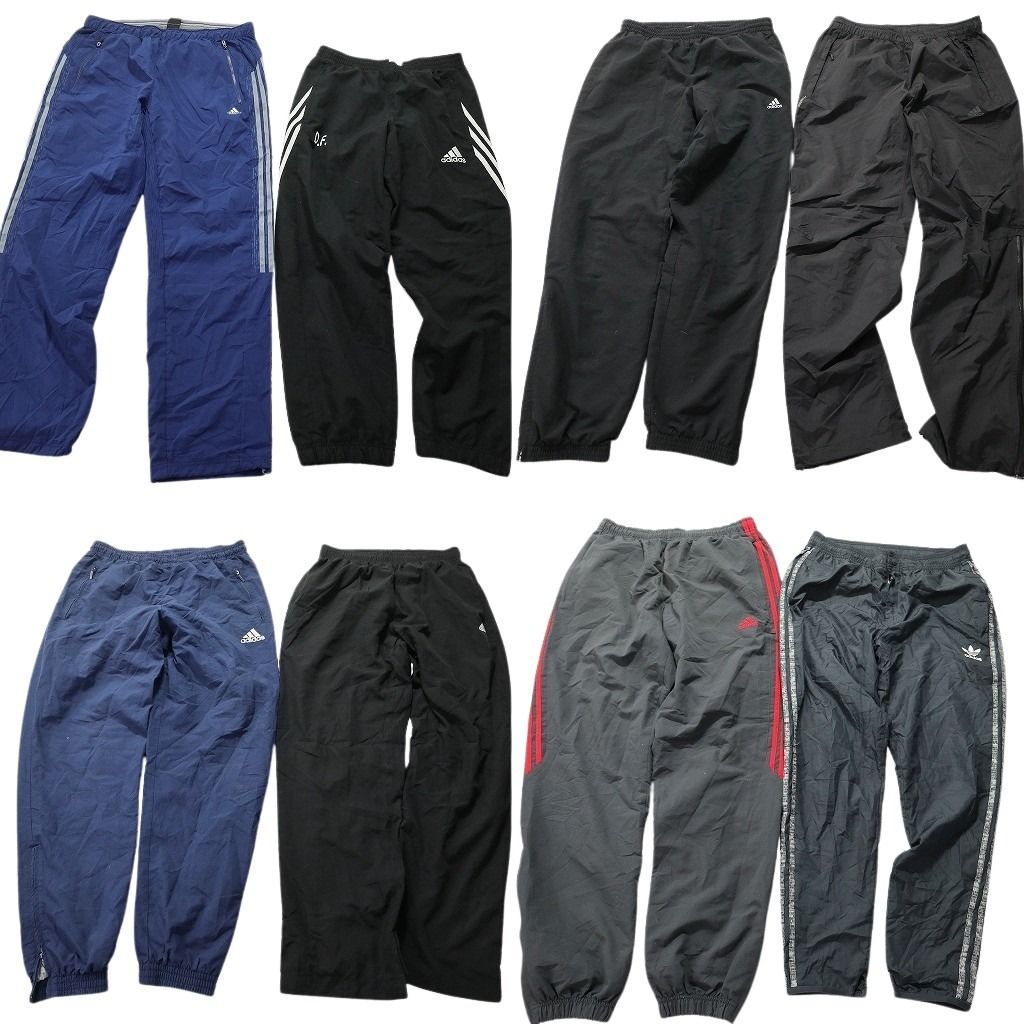 古着卸 アディダス adidas ウインドブレーカー パンツ 8枚セット メンズ M |L ワンポイント ライン系 古着 NA7644
