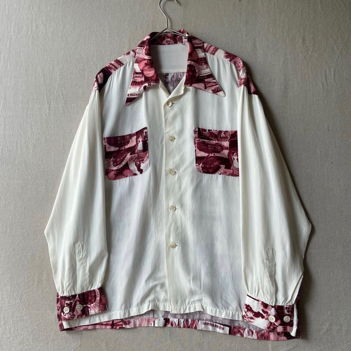 40s USA unknown ビンテージ レーヨン オープンカラー シャツ 40s USA unknown ビンテージ レーヨン オープンカラー シャツ