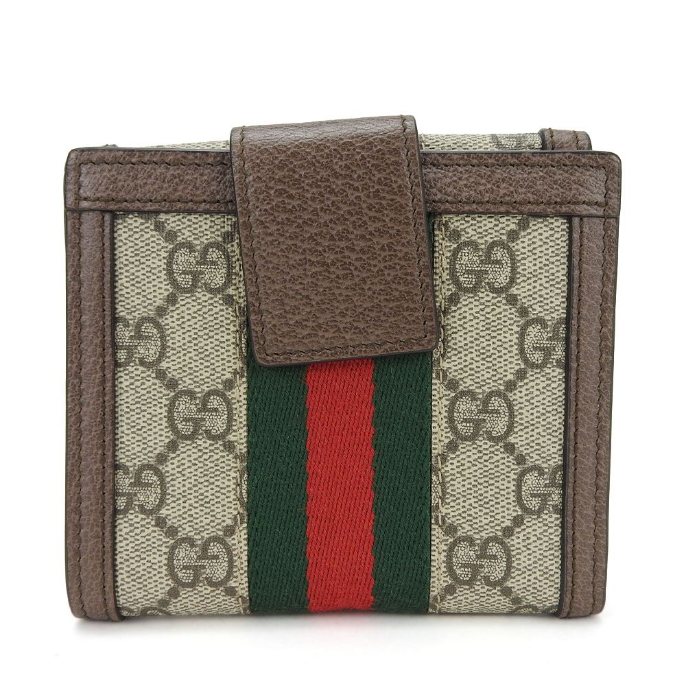 【✨美品✨】 グッチ オフィディア シェリーライン 二つ折り財布 ブラウン バイセル公式】【最終値引き】 グッチ GG 二つ折り 財布 オフィ