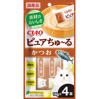 同梱不可 48個セット CIAO ピュアちゅーる かつお 14g×4P