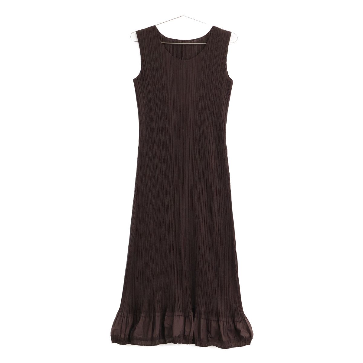 PLEATS PLEASE プリーツプリーズ ﾌﾞﾗｳﾝ PP 63ｰJH 612 ﾜﾝﾋﾟｰｽ ﾉｰｽﾘｰﾌﾞ 4