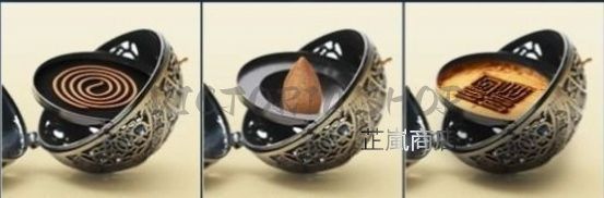 新品・未使用】円形吊香炉 透かし彫刻 銅吊り具時代 透丸形吊灯