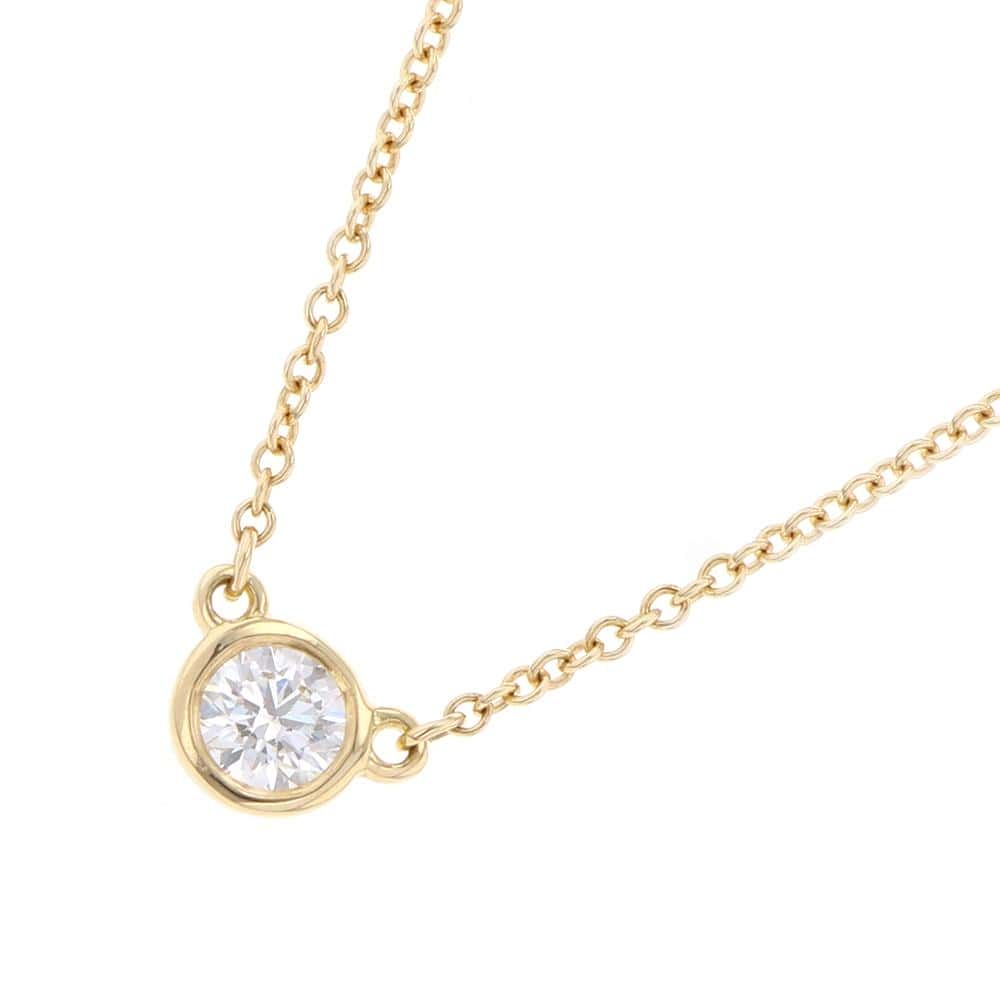 ティファニー ネックレス エルサ ペレッティ バイザヤード シングル ダイヤモンド ペンダント 0.12ct K18YG 60017889 Tiffany-Co.