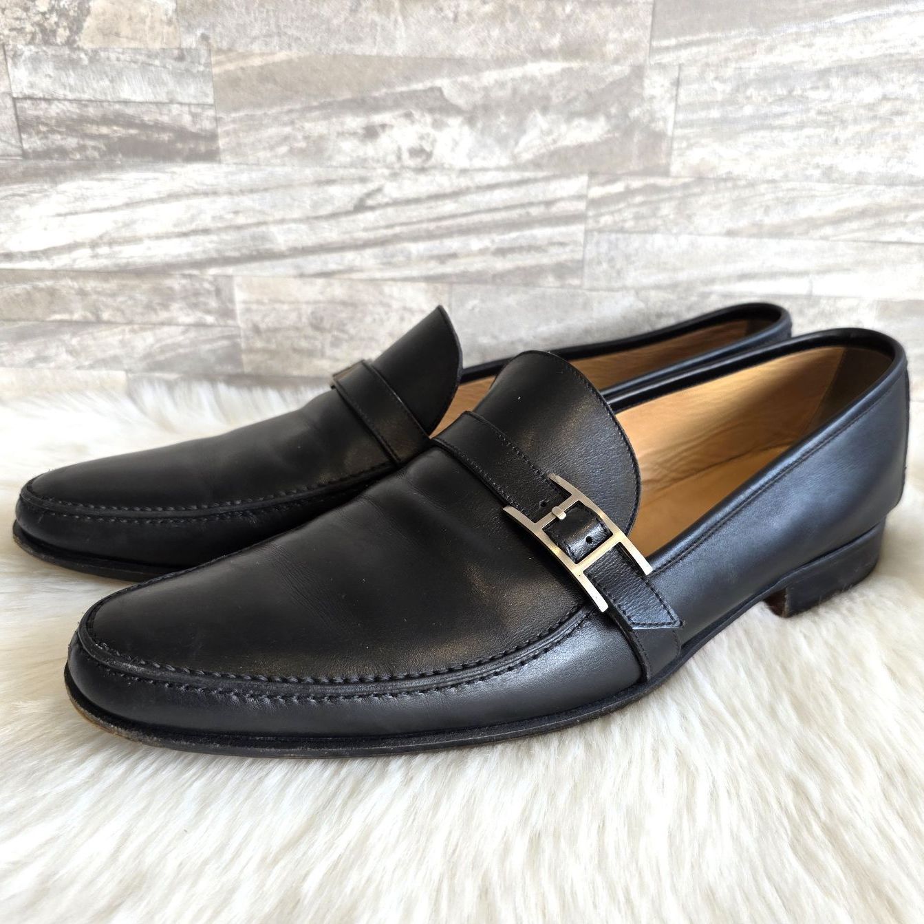 ☆HERMES(エルメス) アピ H金具 モントレー レザー シューズ