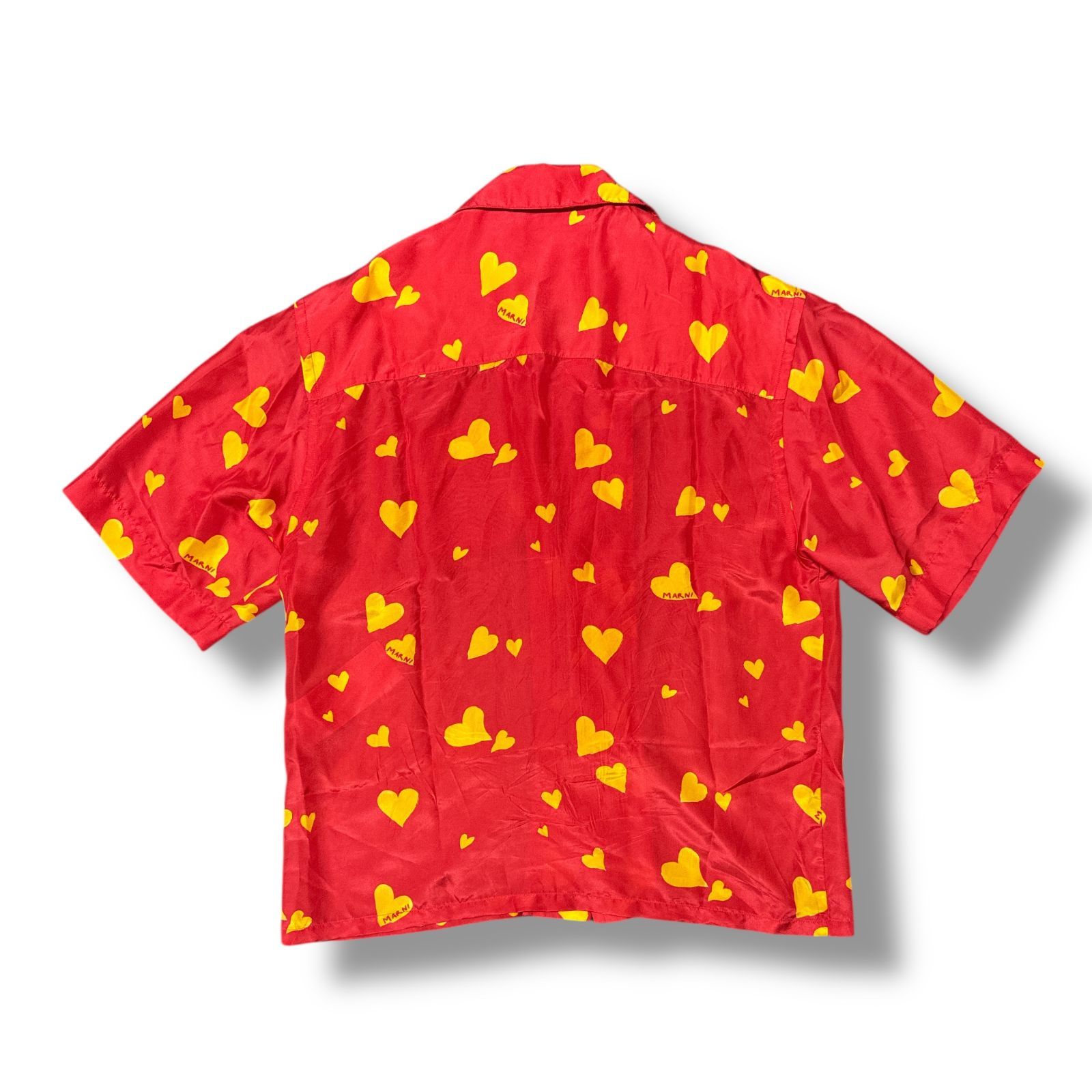 MARNI 23AW ハートシルクシャツ オープンカラー半袖シャツ
