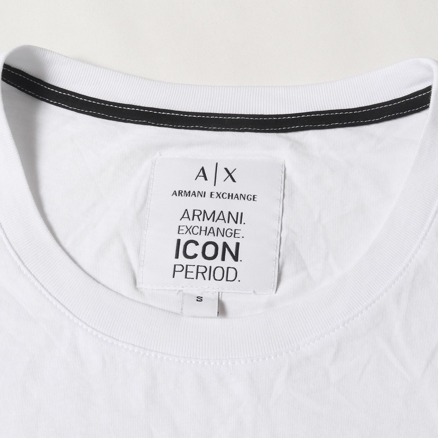 ARMANI EXCHANGE - 【美品】ARMANI EXCHANGE アルマーニエクスチェンジ Tシャツ ホワイト 白 サイズ:S | ブランドロゴ クルーネック Tシャツ | トップス カットソー 半袖【メンズ】【中古】 アルマーニ エクスチェンジ ARMANI EXCHANGE 【ARMANI EXCHANGE
