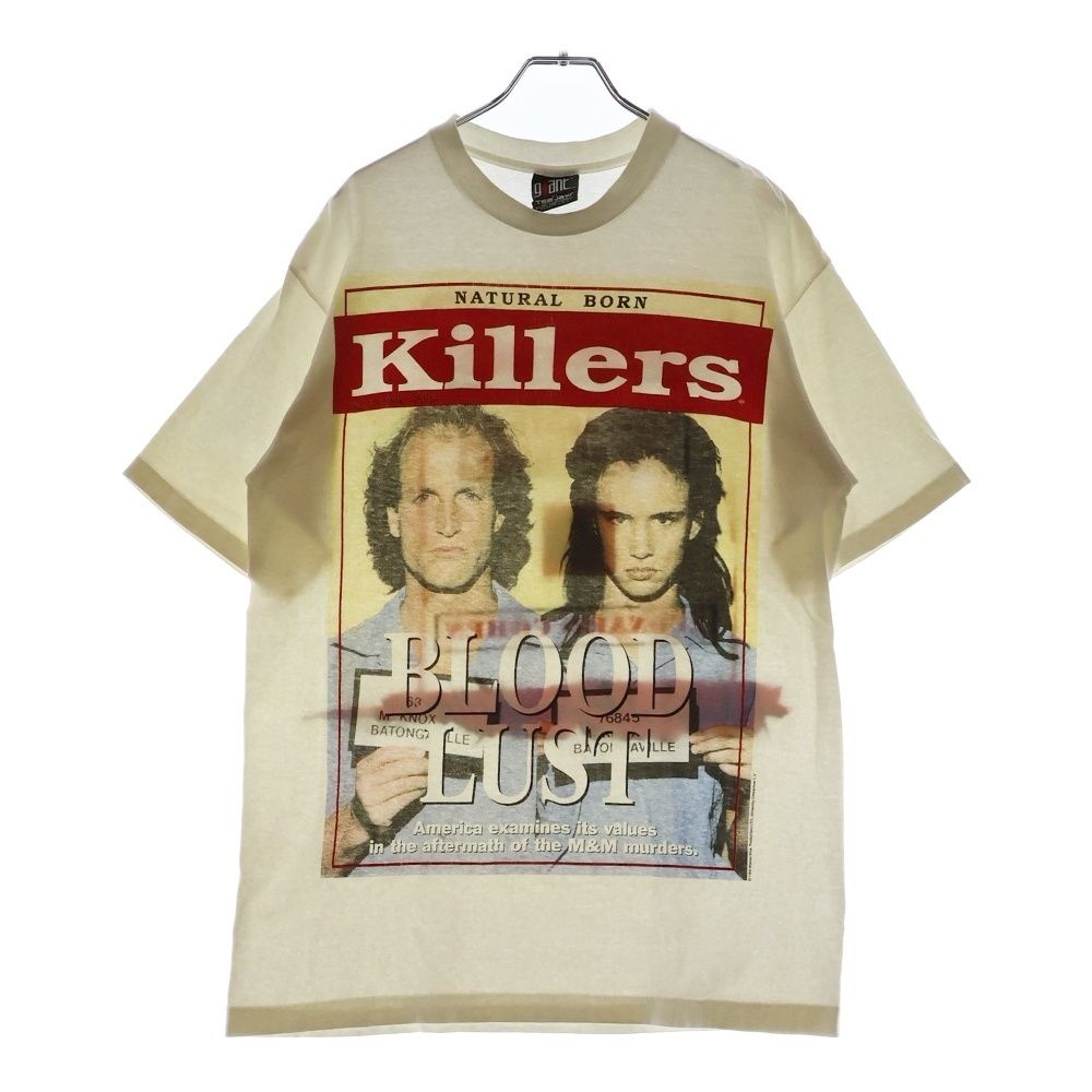 VINTAGE ヴィンテージ 90s NATURAL BORN KILLERS 1994 BLOOD LUST MOVIE PROMO GIANTタグ ナチュラルボーンキラーズ プリント半袖Tシャツ カットソー ホワイト