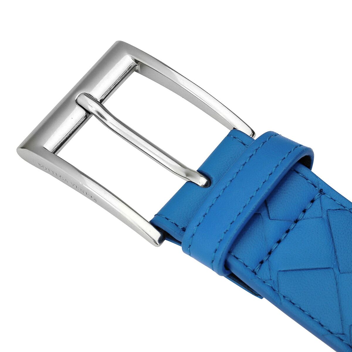 新品 ボッテガヴェネタ BOTTEGA VENETA ベルト レザーベルト ブルー  