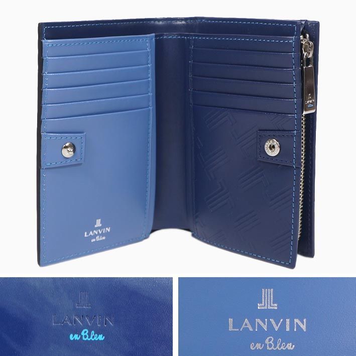 LANVIN 長財布 ネイビー レザー （ネイビー（紺）系 LANVIN en
