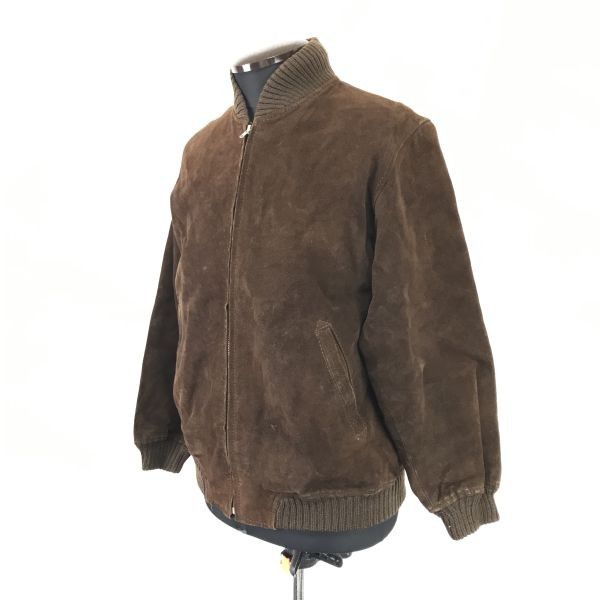 90s/Vintage☆hants/ハンツ☆スエードレザージャケット【メンズM/brown