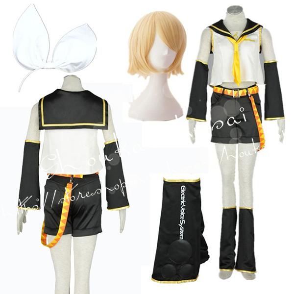 子供用大人用 VOCALOID ボーカロイドシリーズ 風鏡音リン かがみね りん コスプレ衣装ウィッグcos靴 変装 仮装 コスチューム 撮影 祭り