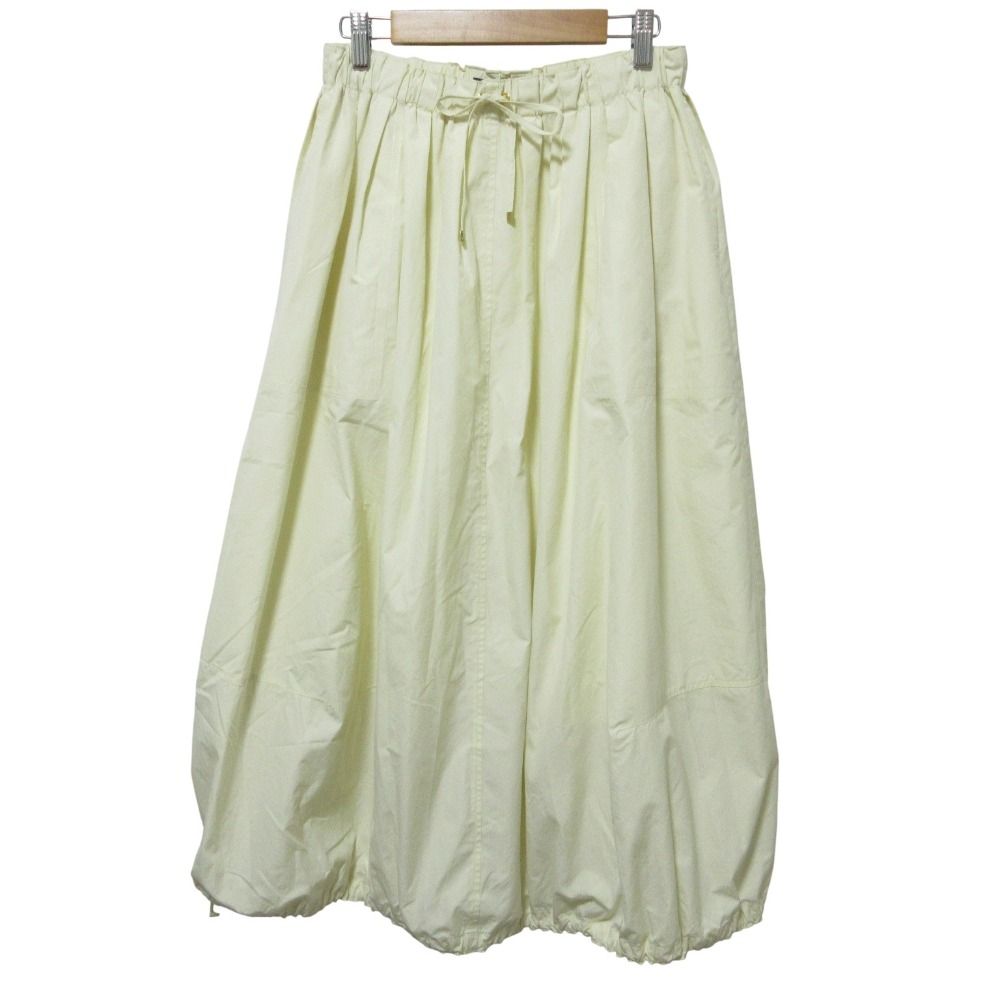 24SS DRAWER ドゥロワー SUMMER1 バルーン ウェストギャザースカート 6524-299-1825 サイズ38 ライトイエロー レディース 古着