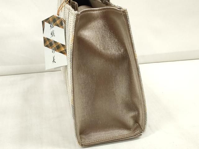 本パナマ ベージュ ハンドバッグ ボックス型 神田胡蝶 本パナマ