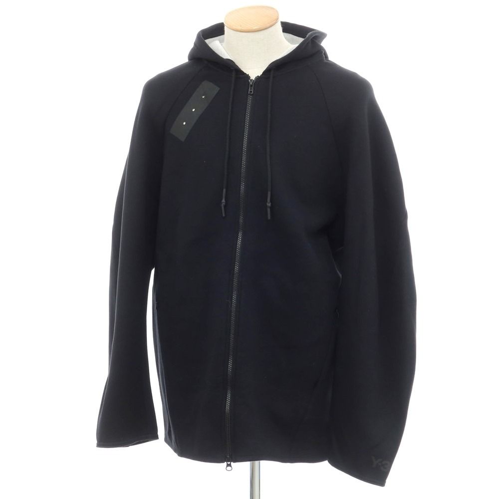 【中古】ワイスリー Y-3 コットンポリエステル ジップアップ パーカー ブラック【サイズS】【メンズ】