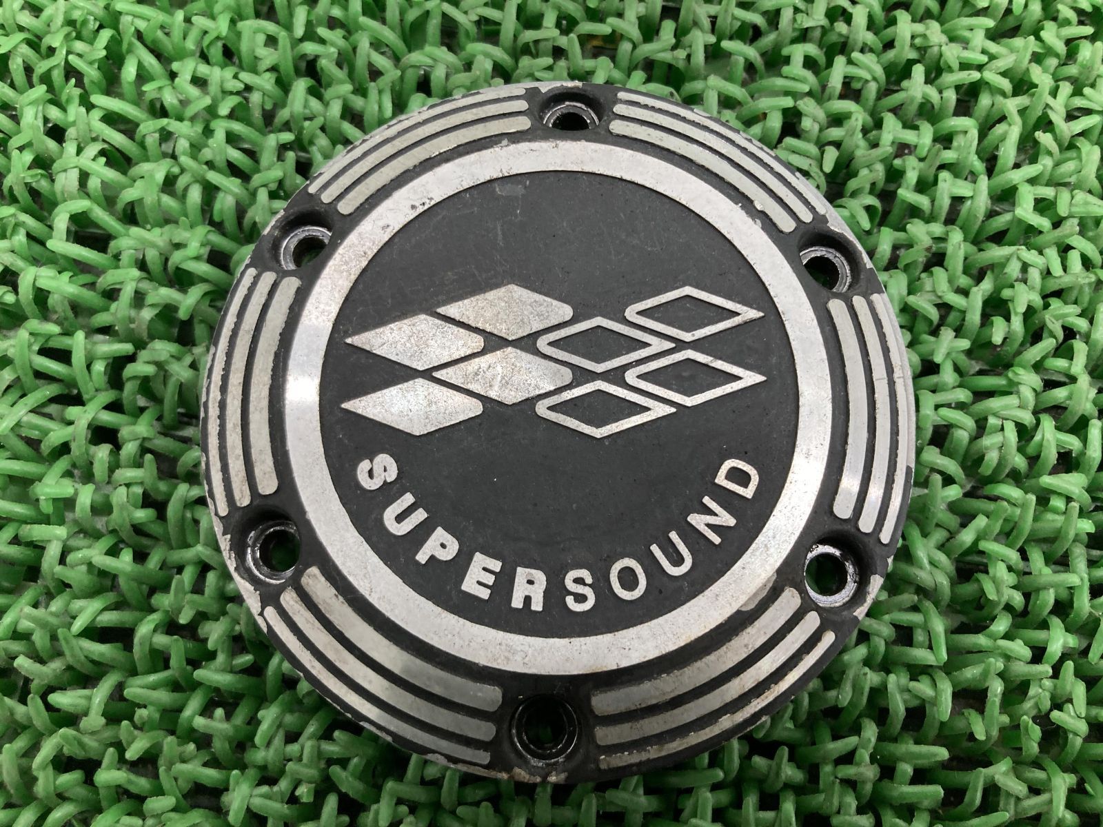 プロト製 ディスク 社外 中古 バイク 部品 スーパーサウンド アルミ エンドキャップ ディフューザーディスク 4インチ用 音量調整に