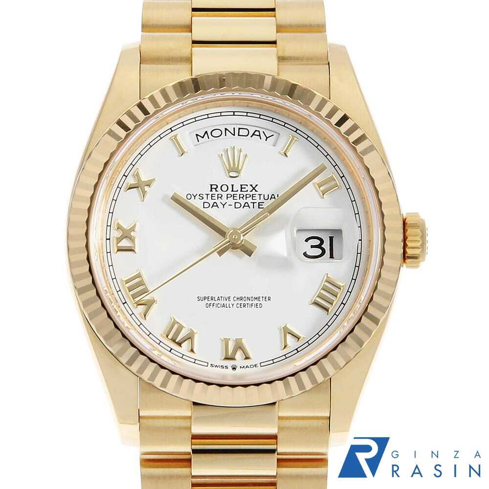ロレックス デイデイト36 128238 ホワイト ローマ ランダム番 中古