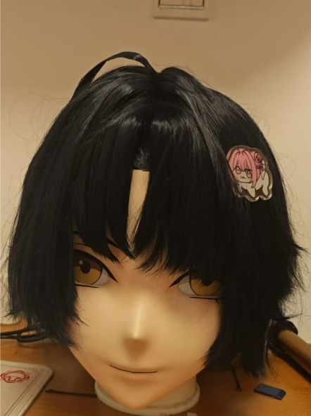 二次元美少女全頭マスク」カツラ＆ロック付き コスプレ・着ぐるみ用 二