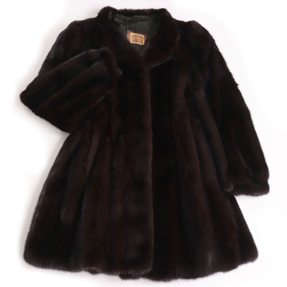 美品▽TAKAGI FUR MINK ミンク 本毛皮コート ダークブラウン 毛質艶や