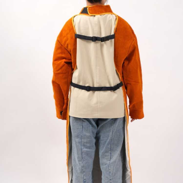 溶接エプロン 牛革 作業 レザー 溶接用 電気溶接 エプロン 防護服 作業