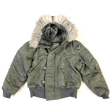 USAF JACKET FLYING MANS HEAVY ATTACHED HOOD N-2B セージ